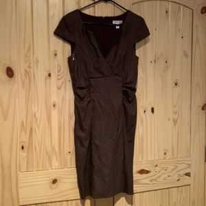 Brown and white dress, cap sleeve